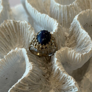 Vintage 925 Sterling Silver Sodalite Ring Size 5.5