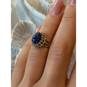 Vintage 925 Sterling Silver Sodalite Ring Size 5.5