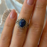 Vintage 925 Sterling Silver Sodalite Ring Size 5.5