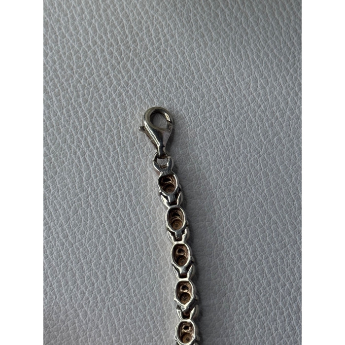 Classy 925 Sterling Silver Diamonds Bracelet Length 6.5 Inch