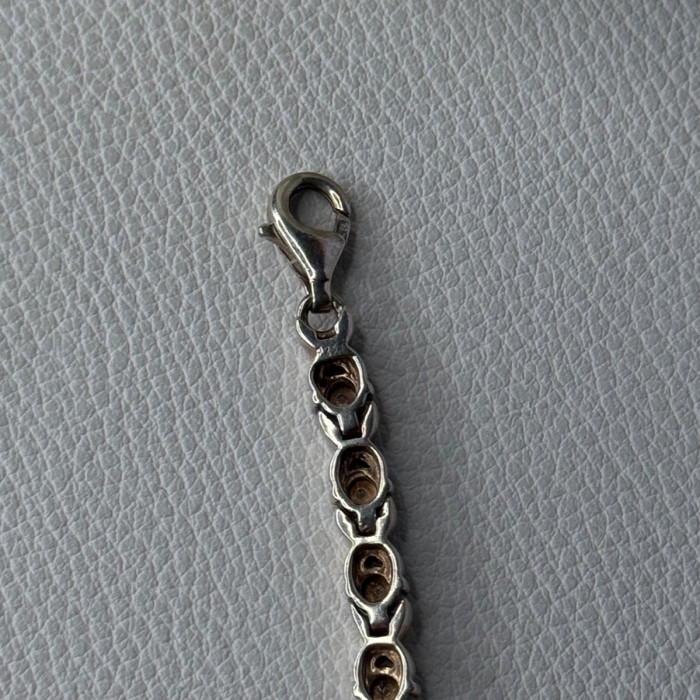 Classy 925 Sterling Silver Diamonds Bracelet Length 6.5 Inch
