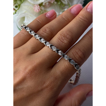 Classy 925 Sterling Silver Diamonds Bracelet Length 6.5 Inch