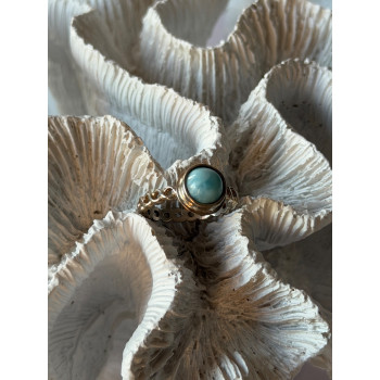 925 Sterling Silver Larimar Ring Size 7