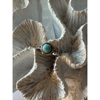 925 Sterling Silver Larimar Ring Size 7