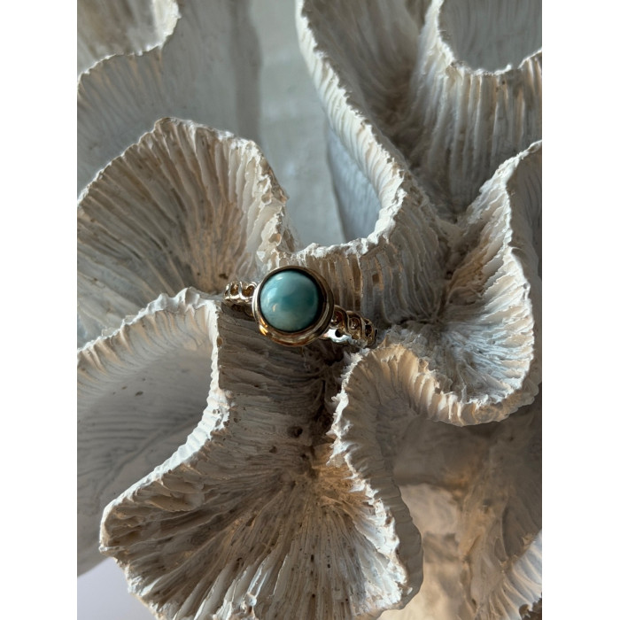 925 Sterling Silver Larimar Ring Size 7