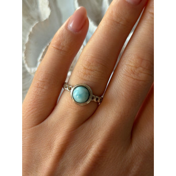 925 Sterling Silver Larimar Ring Size 7