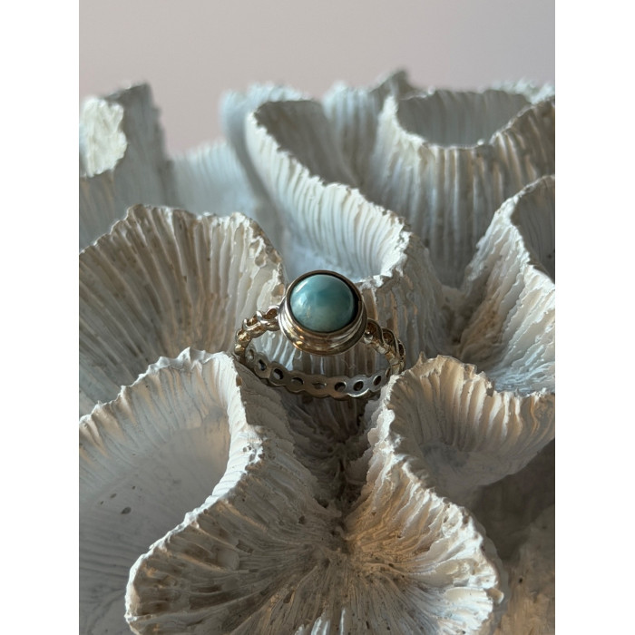 925 Sterling Silver Larimar Ring Size 7
