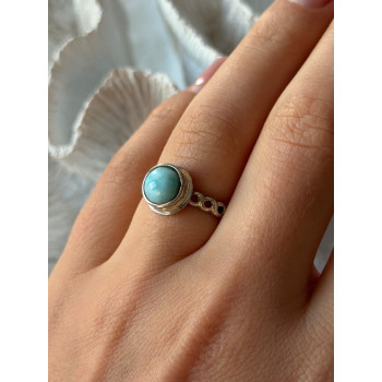 925 Sterling Silver Larimar Ring Size 7