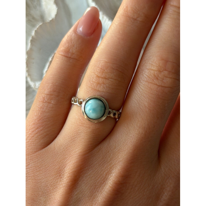 925 Sterling Silver Larimar Ring Size 7