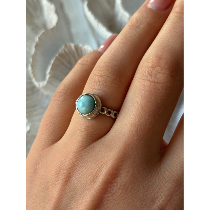 925 Sterling Silver Larimar Ring Size 7