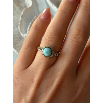 925 Sterling Silver Larimar Ring Size 7