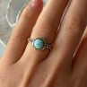925 Sterling Silver Larimar Ring Size 7