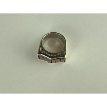 925 Sterling Silver Spessartine Ring Size 6