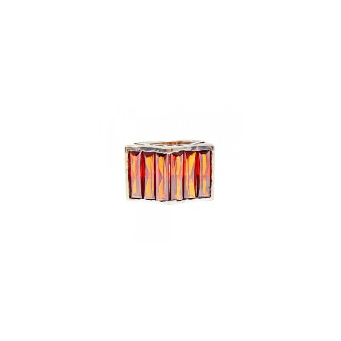 925 Sterling Silver Spessartine Ring Size 6