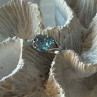925 Sterling Silver Blue Topaz Ring Size 5