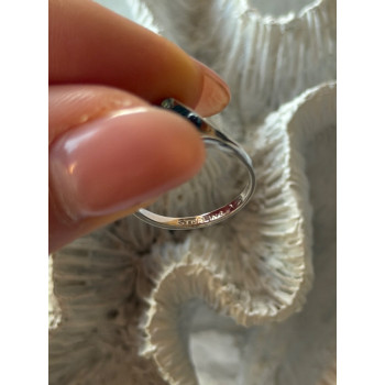 925 Sterling Silver Blue Topaz Ring Size 5