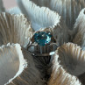 925 Sterling Silver Blue Topaz Ring Size 5
