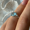 925 Sterling Silver Blue Topaz Ring Size 5