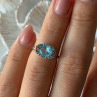 925 Sterling Silver Blue Topaz Ring Size 5
