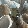 925 Sterling Silver Green Quartz & White Topaz Ring Size 6