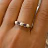 925 Sterling Silver Amethyst & Pearl Ring Size 11