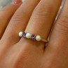925 Sterling Silver Amethyst & Pearl Ring Size 11