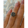 925 Sterling Silver Black Druzy Quartz Ring Size 5