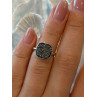 925 Sterling Silver Black Druzy Quartz Ring Size 5