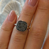 925 Sterling Silver Black Druzy Quartz Ring Size 5