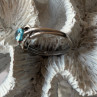 925 Sterling Silver Blue Topaz Heart & Diamond Ring Size 9