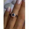 10K Rose Gold 0.5 Carat Clear & Teal Blue Dimond Ring Size 6