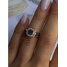 10K Rose Gold 0.5 Carat Clear & Teal Blue Dimond Ring Size 6