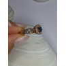10K Rose Gold 0.5 Carat Clear & Teal Blue Dimond Ring Size 6