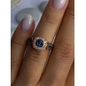 10K Rose Gold 0.5 Carat Clear & Teal Blue Dimond Ring Size 6