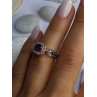 10K Rose Gold 0.5 Carat Clear & Teal Blue Dimond Ring Size 6