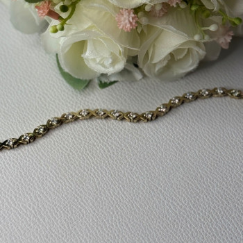 925 Sterling Silver Gold Plated CZ Bracelet Length 7.5 Inch