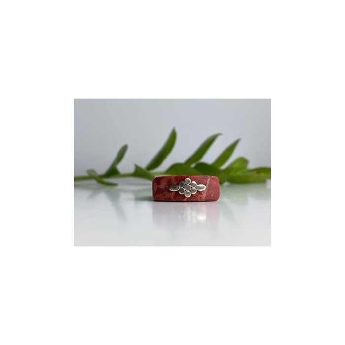 925 Sterling Silver Coral Exclusive Ring Size 10