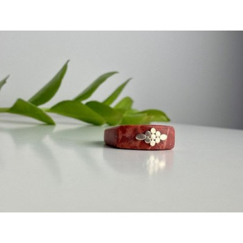 925 Sterling Silver Coral Exclusive Ring Size 10