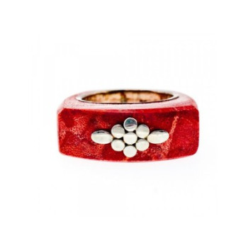 925 Sterling Silver Coral Exclusive Ring Size 10