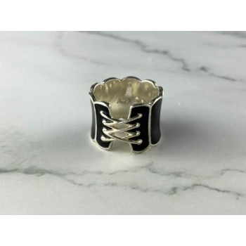 925 Sterling Silver Black Enamel 