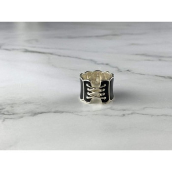 925 Sterling Silver Black Enamel 