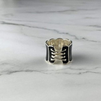 925 Sterling Silver Black Enamel 