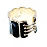925 Sterling Silver Black Enamel 