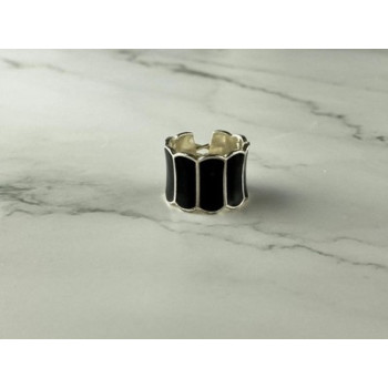 925 Sterling Silver Black Enamel 
