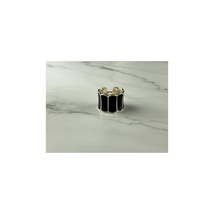 925 Sterling Silver Black Enamel 