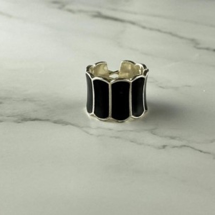 925 Sterling Silver Black Enamel 
