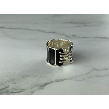 925 Sterling Silver Black Enamel 