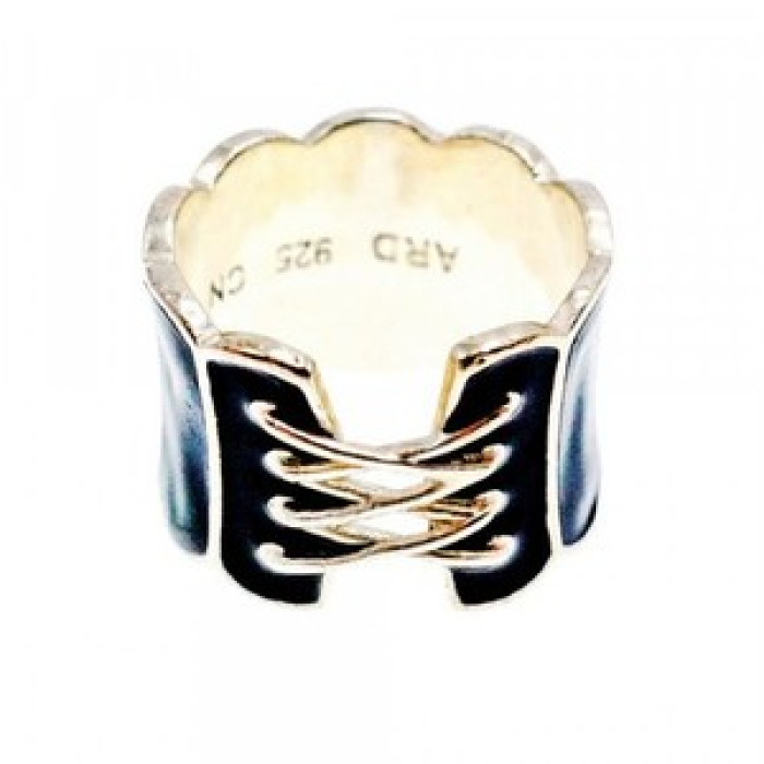 925 Sterling Silver Black Enamel 