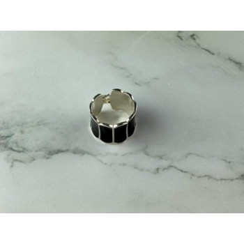 925 Sterling Silver Black Enamel 