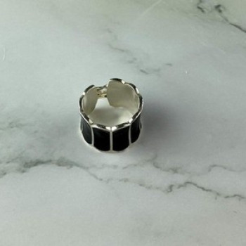 925 Sterling Silver Black Enamel 